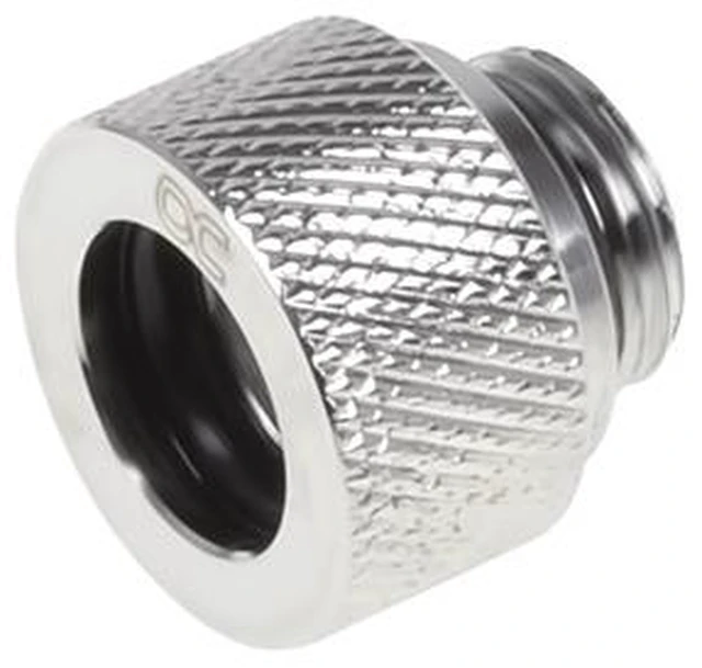 Main image of Alphacool Eiszapfen 12mm HardTube Compression Fitting G1/4 - Knurled - Chrome, 12/10mm, Brass (17283)