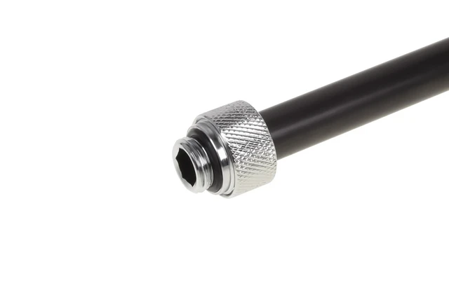 Alt view image 3 of 4 - Alphacool Eiszapfen 12mm HardTube Compression Fitting G1/4 - Knurled - Chrome, 12/10mm, Brass (17283)