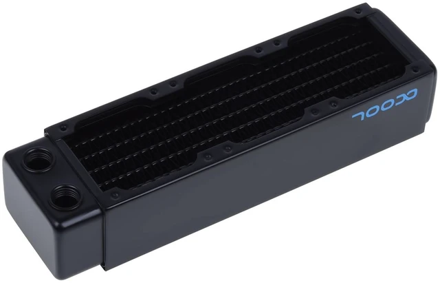 Alt view image 7 of 9 - Alphacool NexXxos XT45 Full Copper Radiator 180, 60mm x 3, Triple Fan, Black, G1/4, 45mm (14224)