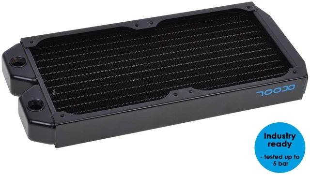 Alt view image 7 of 12 - Alphacool NexXxos ST30 Industry HPC Series 240mm Radiator, Black, 120mm, G1/4, 30mm (14248)