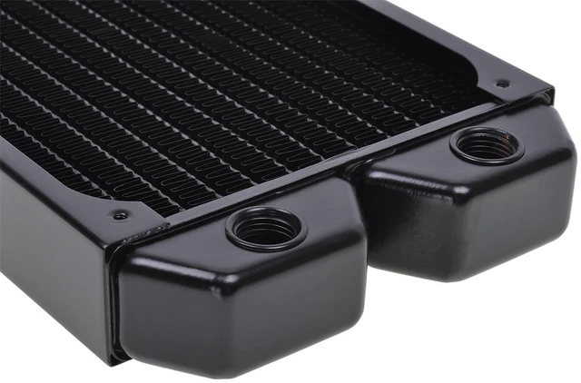 Alt view image 9 of 12 - Alphacool NexXxos ST30 Industry HPC Series 240mm Radiator, Black, 120mm, G1/4, 30mm (14248)