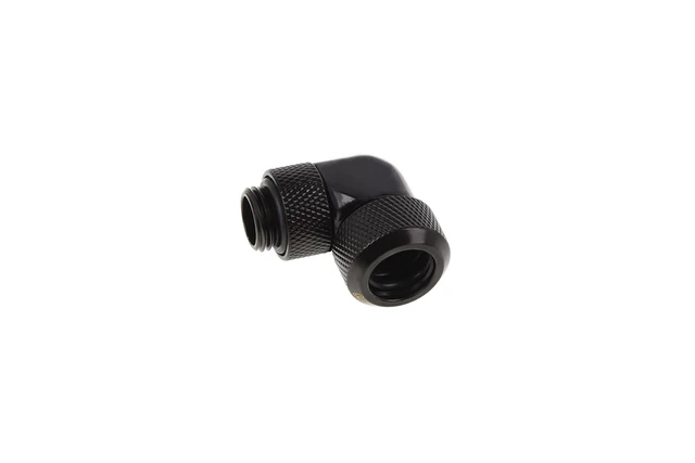 Alt view image 2 of 3 - Alphacool Eiszapfen 13mm HardTube Compression Fitting 90° Rotatable G1/4 - Knurled - Deep Black (17393)