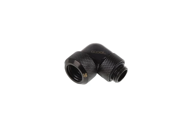 Alt view image 3 of 3 - Alphacool Eiszapfen 13mm HardTube Compression Fitting 90° Rotatable G1/4 - Knurled - Deep Black (17393)