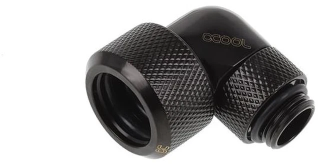 Alt view image 12 of 12 - Alphacool Eiszapfen 16mm HardTube compression fitting 90° rotatable G1/4 for plexi- brass tubes (rigid or hard tubes) - knurled - deep black