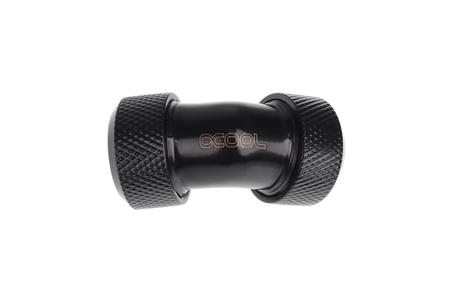 Alt view image 5 of 7 - Alphacool Eiszapfen 13mm HardTube Compression Fitting 45° L-connector for Plexi/Brass Tubes - Knurled - Deep Black (17403)