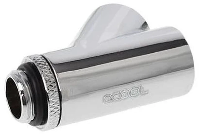 Alt view image 2 of 4 - Alphacool Eiszapfen Y-Connector 45° Rotatable G1/4 Outer Thread to 2x G1/4 Inner Thread - Chrome (17400)