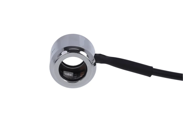 Alt view image 12 of 17 - Alphacool Aurora HardTube LED Ring for 16mm OD Tubing, Chrome, RGB LEDs, Brass (1015486)