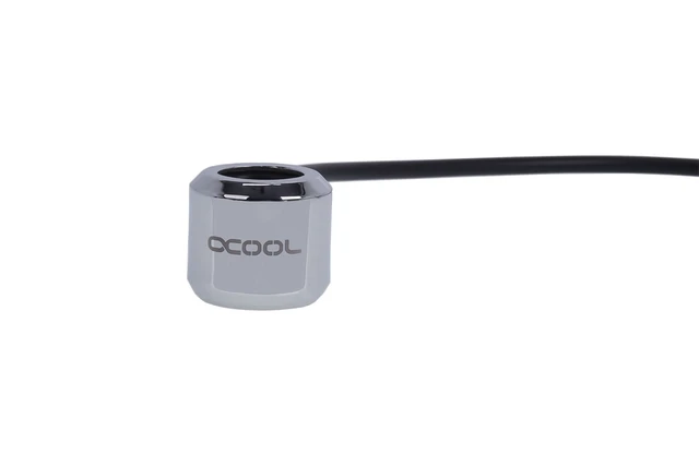 Alt view image 13 of 17 - Alphacool Aurora HardTube LED Ring for 16mm OD Tubing, Chrome, RGB LEDs, Brass (1015486)
