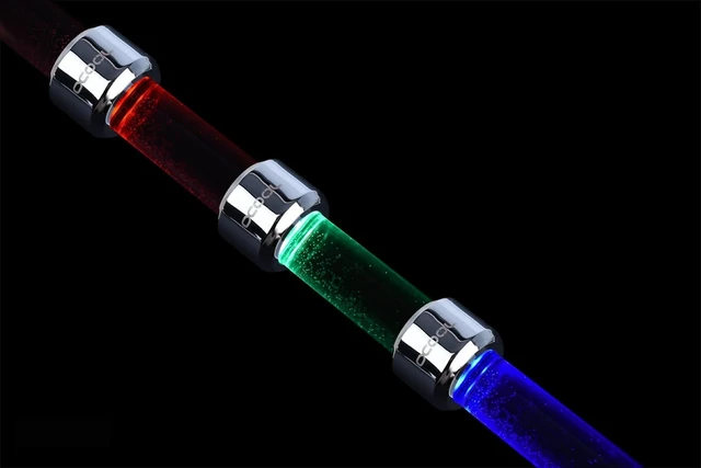 Alt view image 17 of 17 - Alphacool Aurora HardTube LED Ring for 16mm OD Tubing, Chrome, RGB LEDs, Brass (1015486)