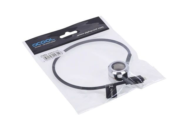 Alt view image 15 of 17 - Alphacool Aurora HardTube LED Ring for 16mm OD Tubing, Chrome, RGB LEDs, Brass (1015486)