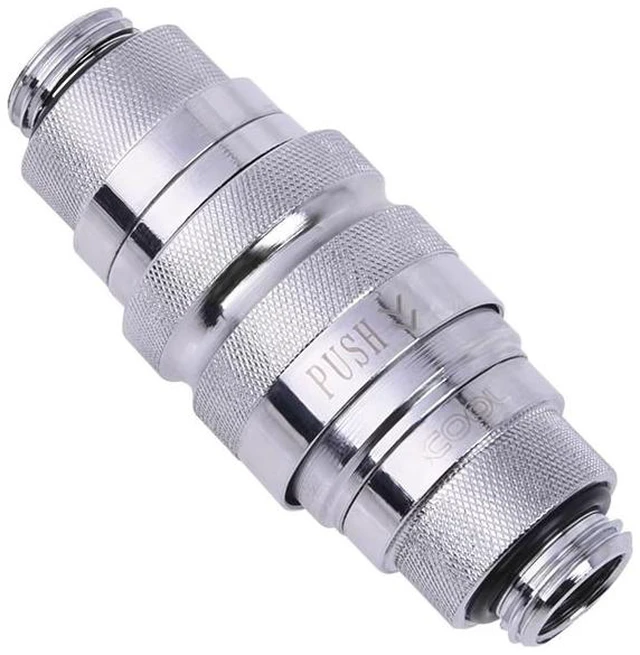 Alt view image 4 of 4 - Alphacool 17439 Eiszapfen Quick Release Connector Female G1/4 Outer Thread - Chrome Water Cooling Fittings, Brass