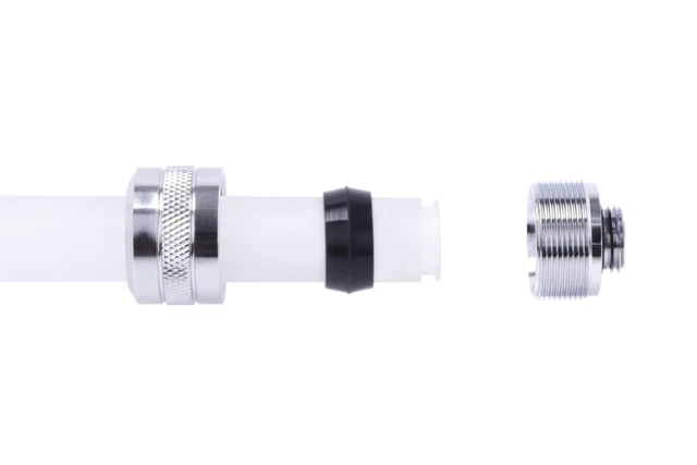 Alt view image 4 of 9 - Alphacool Eiszapfen PRO HardTube G1/4" Fitting, 16mm OD, Chrome, 6-pack, Brass (17476)