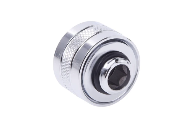 Alt view image 3 of 9 - Alphacool Eiszapfen PRO HardTube G1/4" Fitting, 16mm OD, Chrome, 6-pack, Brass (17476)