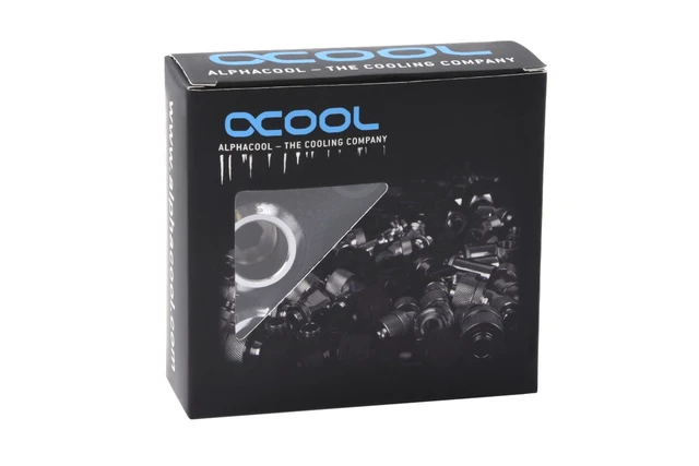Alt view image 5 of 9 - Alphacool Eiszapfen PRO HardTube G1/4" Fitting, 16mm OD, Chrome, 6-pack, Brass (17476)