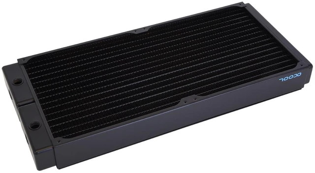 Alt view image 8 of 12 - Alphacool NexXxoS XT45 Full Copper 400mm Raditor, 2x200mm Radiator, 200mm, G1/4, 45mm (14350)