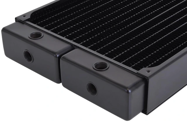 Alt view image 9 of 12 - Alphacool NexXxoS XT45 Full Copper 400mm Raditor, 2x200mm Radiator, 200mm, G1/4, 45mm (14350)