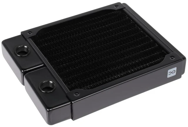 Alt view image 8 of 12 - Alphacool NexXxoS ST25 Full Copper 120mm Radiator, 120mm x 1, Single Fan, G1/4, 25mm, Black (14352)