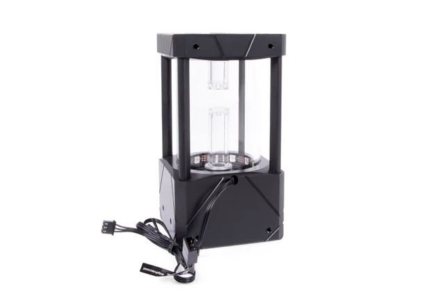 Alt view image 10 of 15 - Alphacool Eisbecher Aurora 150mm Glass Reservoir with D5 Body (Pump Not Included), Black/acetal, G1/4 (15382)