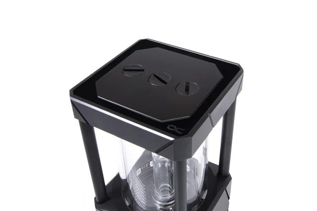 Alt view image 11 of 15 - Alphacool Eisbecher Aurora 150mm Glass Reservoir with D5 Body (Pump Not Included), Black/acetal, G1/4 (15382)