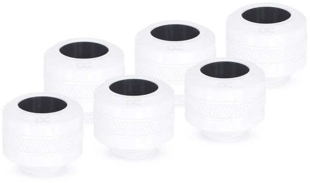 Alt view image 11 of 15 - Alphacool 17483 Eiszapfen Pro 13mm Hardtube Fitting G1/4 - White Sixpack, Brass