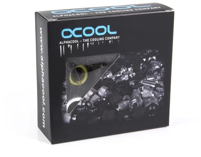 Alt view image 15 of 15 - Alphacool 17483 Eiszapfen Pro 13mm Hardtube Fitting G1/4 - White Sixpack, Brass