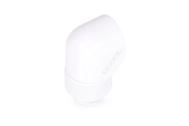 Alt view image 11 of 12 - Alphacool 17485 Eiszapfen L-Connector Rotatable G1/4 Outer Thread to G1/4 Inner Thread - Whit, Brass, White