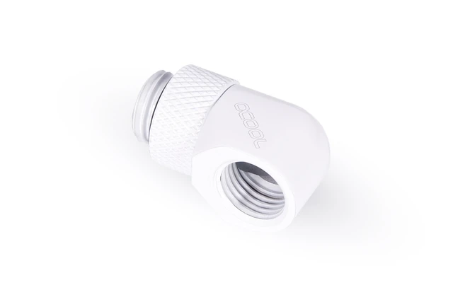 Alt view image 9 of 12 - Alphacool 17485 Eiszapfen L-Connector Rotatable G1/4 Outer Thread to G1/4 Inner Thread - Whit, Brass, White
