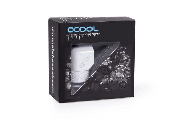 Alt view image 12 of 12 - Alphacool 17485 Eiszapfen L-Connector Rotatable G1/4 Outer Thread to G1/4 Inner Thread - Whit, Brass, White