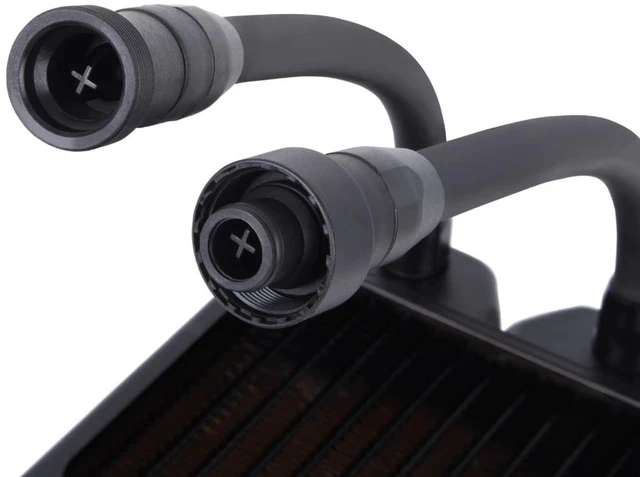 Alt view image 4 of 5 - Alphacool NexXxos ST30 Full Copper 280mm Prefilled AIO Edition Radiator, 140mm, G1/4, 30mm, Black (14371)