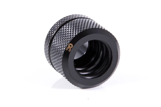 Main image of Alphacool Eiszapfen 14mm HardTube Compression Fitting G1/4 - Knurled - Deep Black (17551)