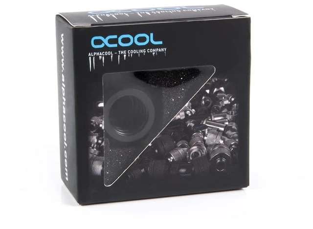 Alt view image 4 of 4 - Alphacool Eiszapfen 14mm HardTube Compression Fitting G1/4 - Knurled - Deep Black (17551)