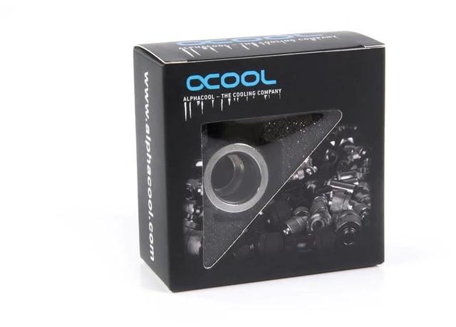 Alt view image 4 of 5 - Alphacool Eiszapfen 14mm HardTube Compression Fitting G1/4 - Knurled - Chrome, 14/11mm, Brass (17553)