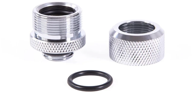 Alt view image 3 of 5 - Alphacool Eiszapfen 14mm HardTube Compression Fitting G1/4 - Knurled - Chrome, 14/11mm, Brass (17553)