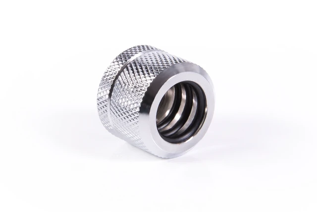 Alt view image 2 of 5 - Alphacool Eiszapfen 14mm HardTube Compression Fitting G1/4 - Knurled - Chrome - Sixpack (17554)