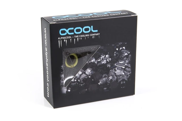 Alt view image 5 of 5 - Alphacool Eiszapfen 14mm HardTube Compression Fitting G1/4 - Knurled - Chrome - Sixpack (17554)