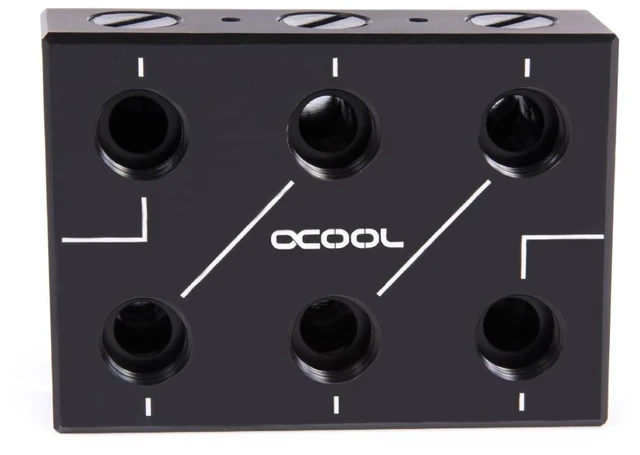 Alt view image 3 of 7 - Alphacool ES Distro Plate C3 - Black / Dark Blue, Acetal (12994)