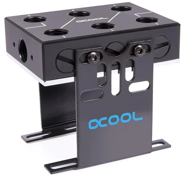 Alt view image 4 of 7 - Alphacool ES Distro Plate C3 - Black / Dark Blue, Acetal (12994)