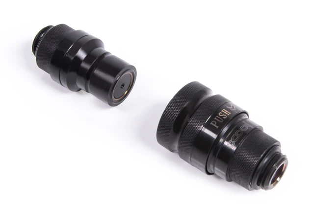 Alt view image 2 of 7 - Alphacool Eiszapfen Quick Release Connector Kit G1/4 Outer Thread - Deep Black, Brass (17561)