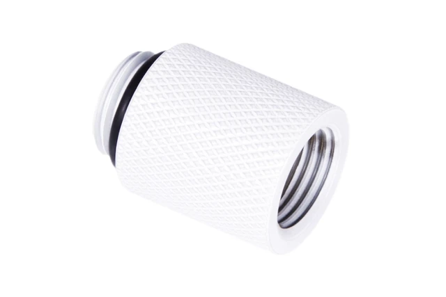 Alt view image 2 of 5 - Alphacool Eiszapfen G1/4" Male to Female Extender Fitting - 20mm - White, Brass (17568)