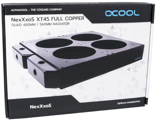 Alt view image 6 of 6 - Alphacool NexXxoS XT45 Full Copper Quad 480/560 Radiator, 120mm, G1/4, 45mm (14396)