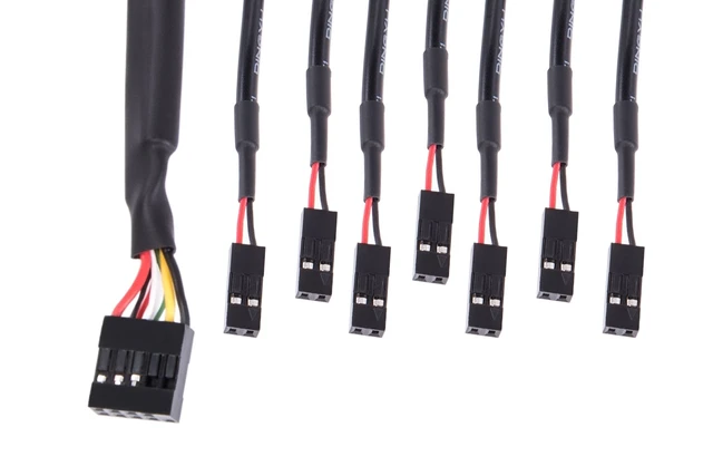 Alt view image 3 of 4 - Alphacool Front I/O-Panel with USB 2.0 and Cable Kit for Servercases (25054)