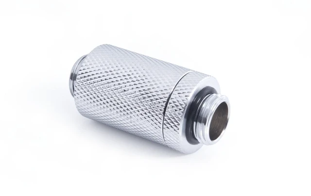 Main image of Alphacool ES D-Plug 31.5mm G1/4 Male to Male Resizable Fitting - Chrome, Brass (17587)