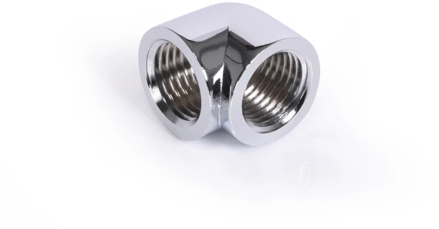 Alt view image 2 of 3 - Alphacool Eiszapfen 20mm L-Connector Fitting G1/4 IT To G1/4 IT - Chrome (17589)