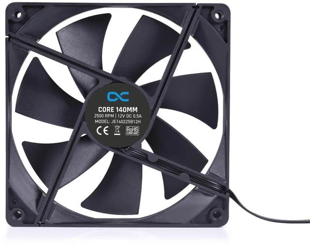 Alt view image 2 of 5 - Alphacool Core 140mm Fan PWM 2500rpm - 140x140x25mm, 4-Pin PWM, 115.56 CFM, 12V, Black (24846)