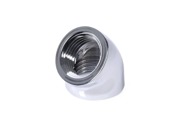 Alt view image 3 of 5 - Alphacool Eiszapfen L-connector 45 G1/4 IT to G1/4 IT - Chrome, Brass (17593)