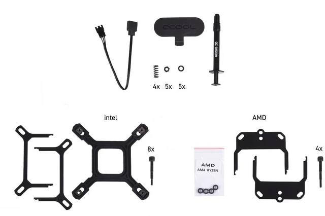 Alt view image 7 of 7 - Alphacool Eisbaer Aurora LT Solo - Black CPU Water Block, G1/4, Nickel Plated Copper (13066)