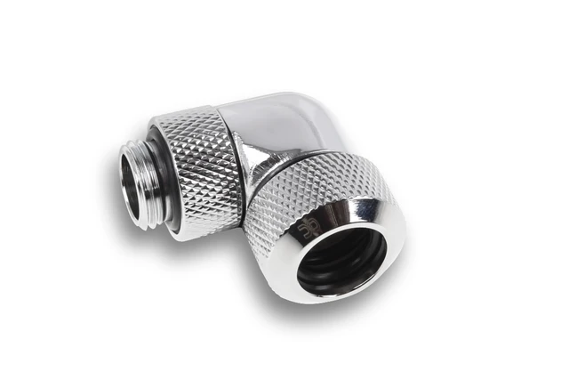 Alt view image 2 of 9 - Alphacool Eiszapfen 13mm HardTube Compression Fitting 90 Rotary G1/4 for Acryl/Brass Tubes -Chrome (1022482)