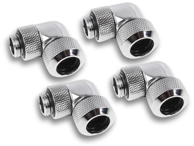 Main image of Alphacool Eiszapfen 13mm HardTube Compression Fitting 90 Rotary G1/4 for Acryl/Brass Tubes -Chrome (1022482)