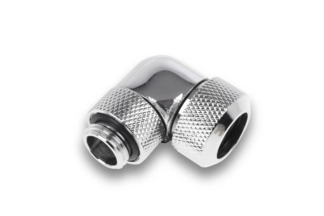 Alt view image 4 of 9 - Alphacool Eiszapfen 13mm HardTube Compression Fitting 90 Rotary G1/4 for Acryl/Brass Tubes -Chrome (1022482)