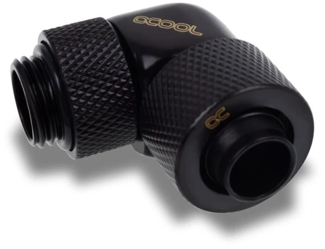 Alt view image 2 of 9 - Alphacool Eiszapfen 13/10mm Compression Fitting 90° Rotary G1/4 - Black - Four Pack (17611)